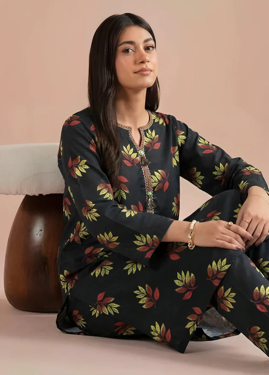 Stitching Cotton Women Pret Pure Cambric 2 Piece Printed Suit D-06 - SummerCollection