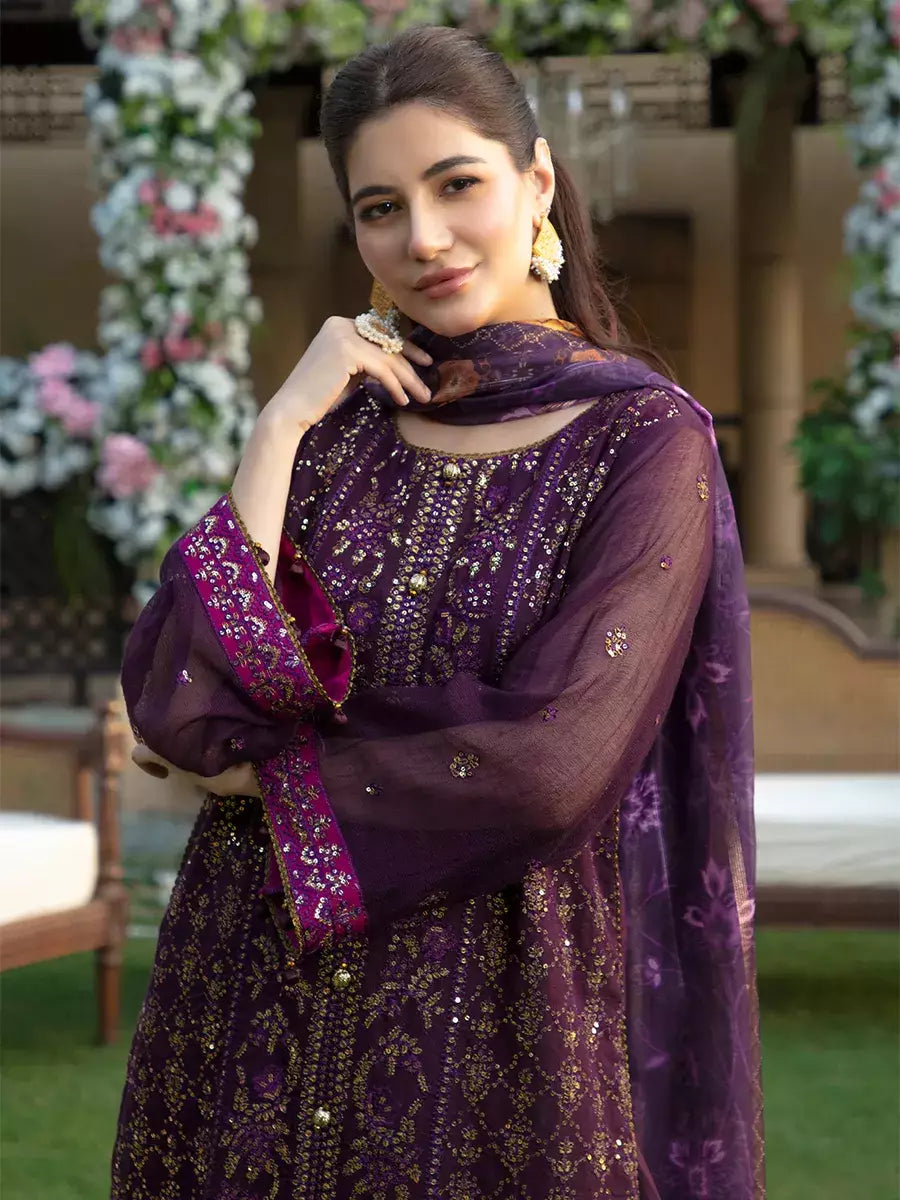 Jashn e Noor by Salitex Unstitched Embroidered 3 Piece Silk SUNW7JI094 - Summer Collection