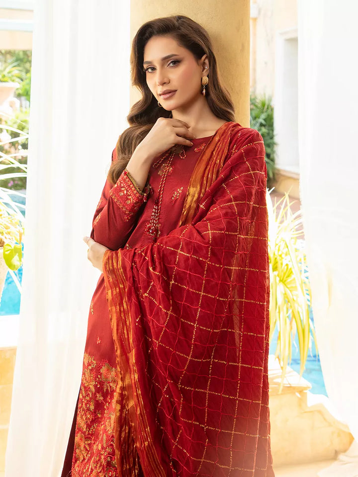 Jashn e Noor by Salitex Unstitched Embroidered 3 Piece Net SUNW7NO083 - Summer Collection
