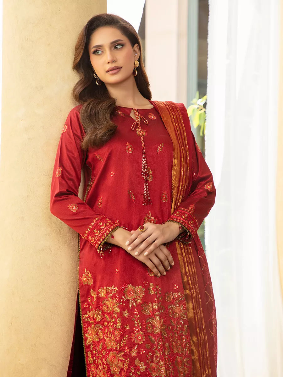 Jashn e Noor by Salitex Unstitched Embroidered 3 Piece Net SUNW7NO083 - Summer Collection