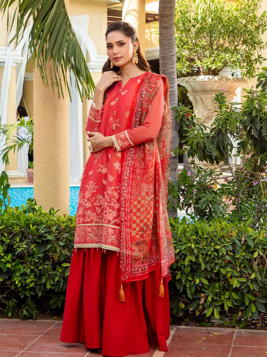 Jashn e Noor by Salitex Unstitched Embroidered 3 Piece Silk SUNW7JI077 - Summer Collection
