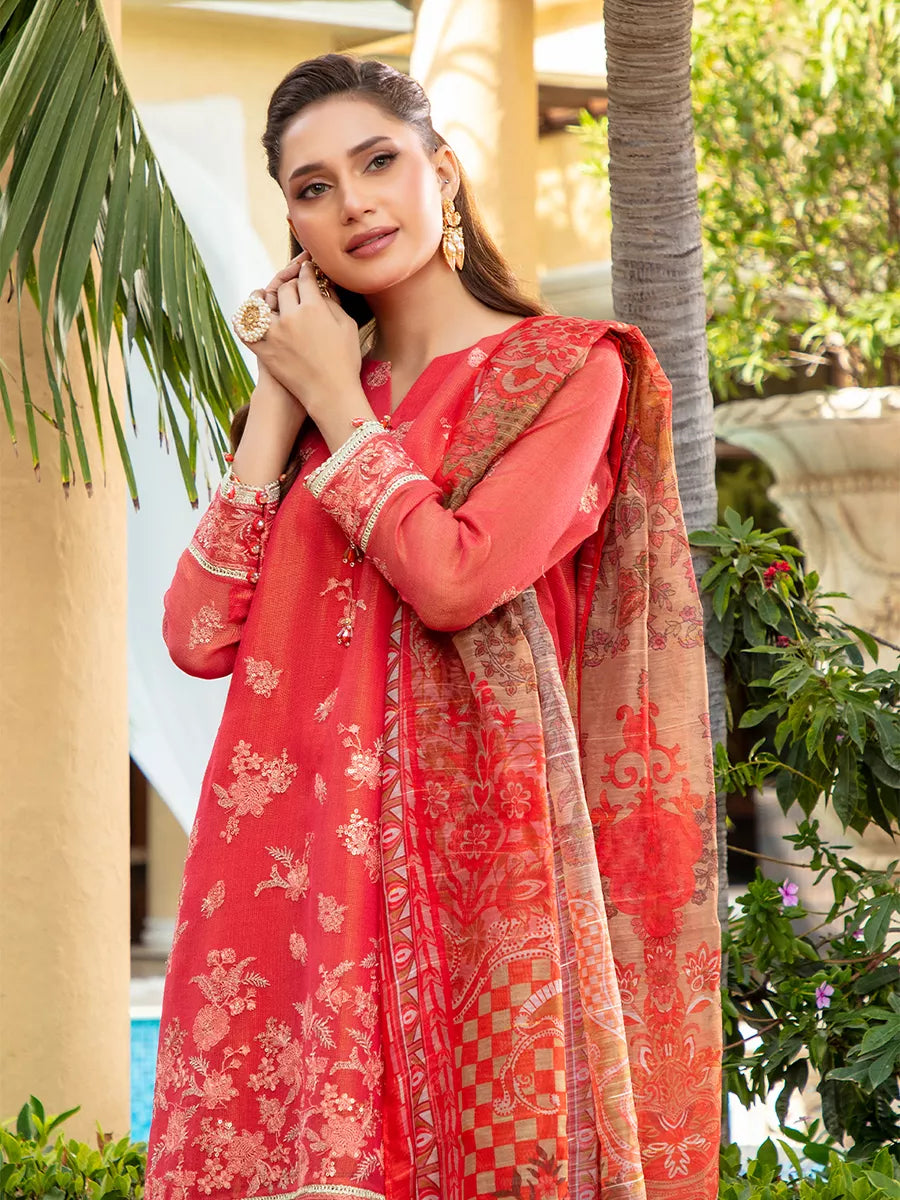 Jashn e Noor by Salitex Unstitched Embroidered 3 Piece Silk SUNW7JI077 - Summer Collection