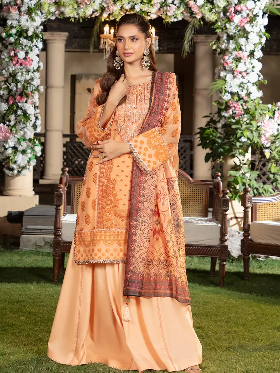 Jashn e Noor by Salitex Unstitched Embroidered 3 Piece Cotton Silk SUNW7JI085 - Summer Collection