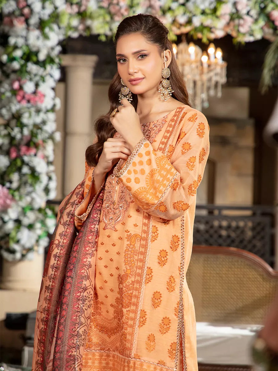 Jashn e Noor by Salitex Unstitched Embroidered 3 Piece Cotton Silk SUNW7JI085 - Summer Collection