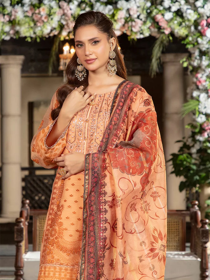 Jashn e Noor by Salitex Unstitched Embroidered 3 Piece Cotton Silk SUNW7JI085 - Summer Collection