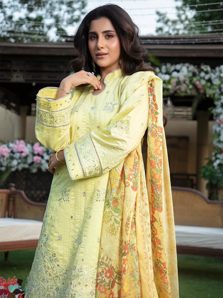 Jashn e Noor by Salitex Unstitched Embroidered 3 Piece Cotton Net SUNW7JI088 - Summer Collection