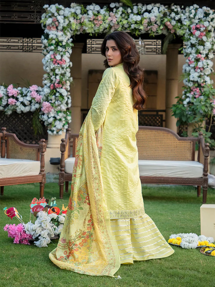 Jashn e Noor by Salitex Unstitched Embroidered 3 Piece Cotton Net SUNW7JI088 - Summer Collection