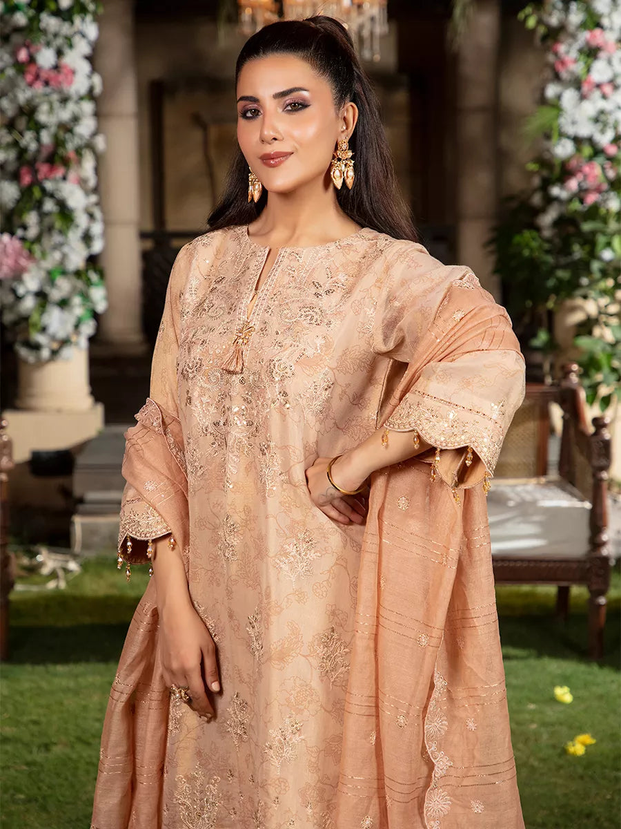 Jashn e Noor by Salitex Unstitched Embroidered 3 Piece Khaddi Net SUNW7NO088 - Summer Collection