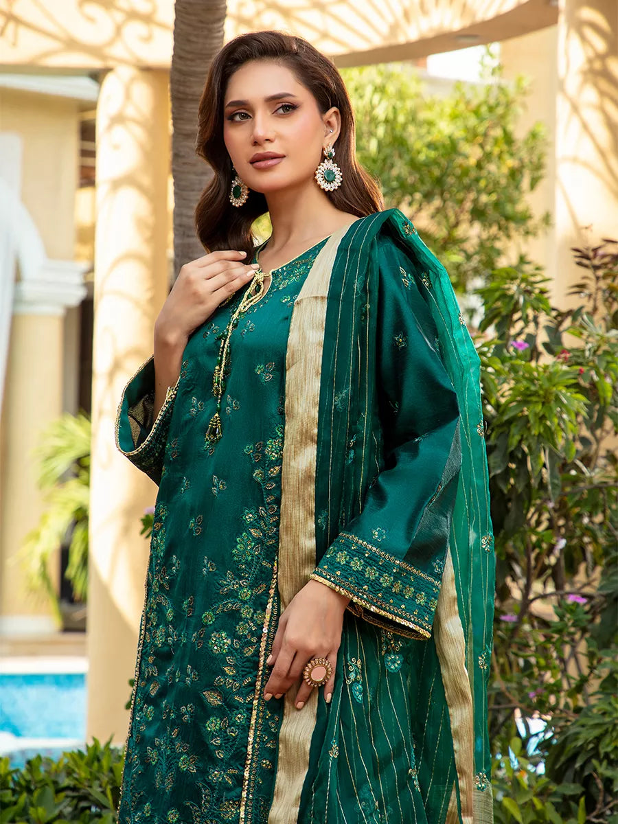 Jashn e Noor by Salitex Unstitched Embroidered 3 Piece Khaddi Net SUNW7NO073 - Summer Collection