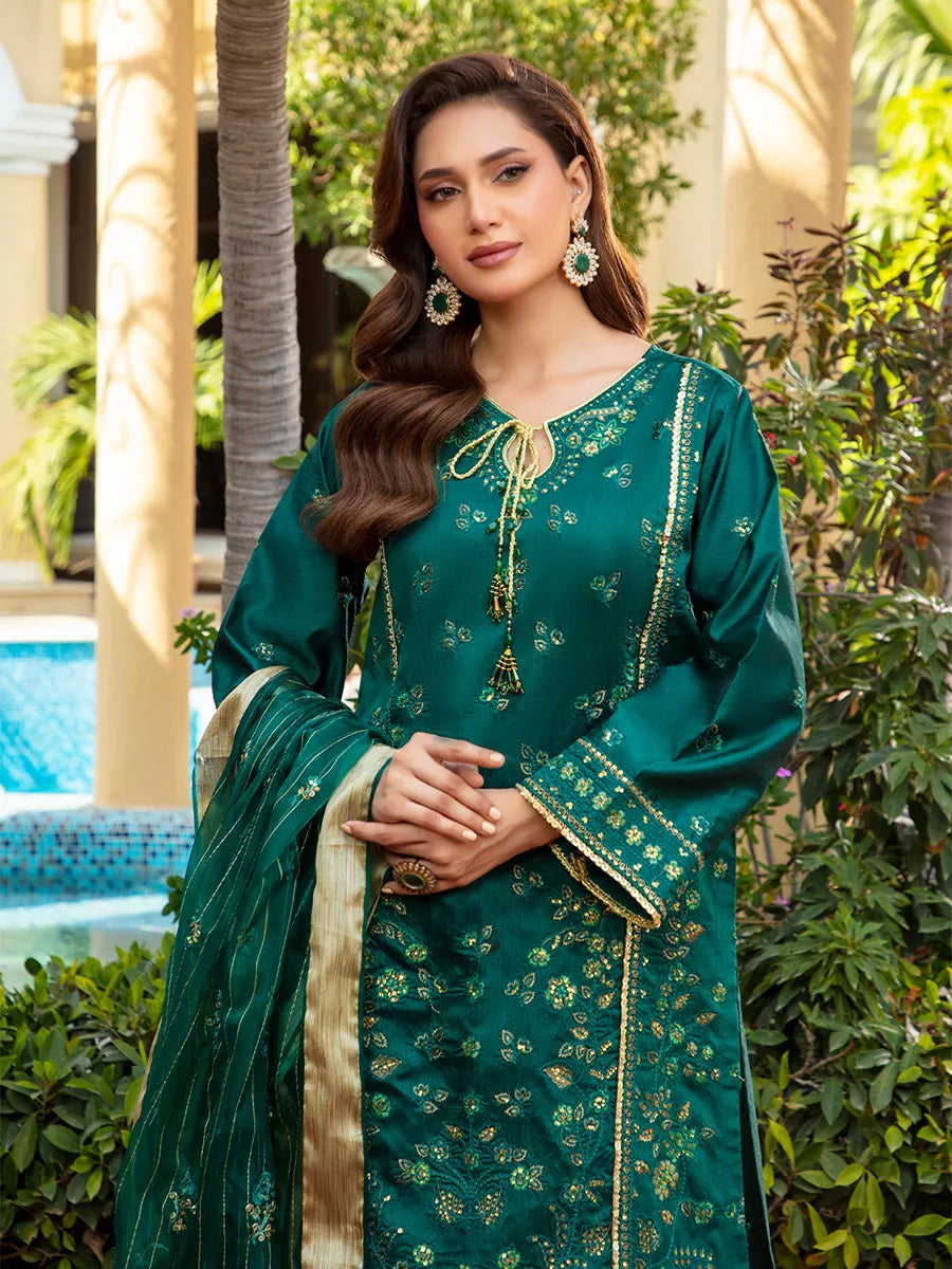 Jashn e Noor by Salitex Unstitched Embroidered 3 Piece Khaddi Net SUNW7NO073 - Summer Collection