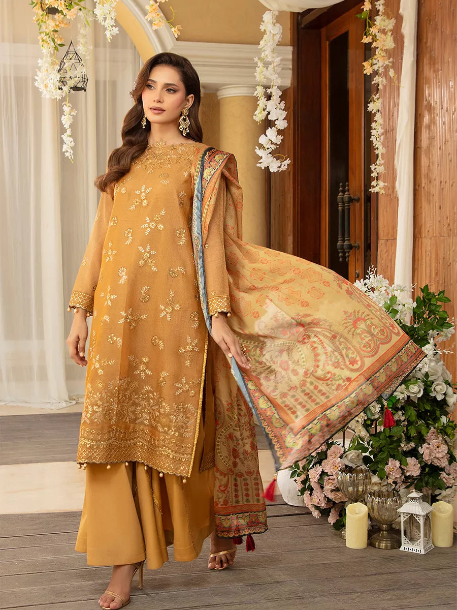 Jashn e Noor by Salitex Unstitched Embroidered 3 Piece Silk SUNW7JI087 - Summer Collection