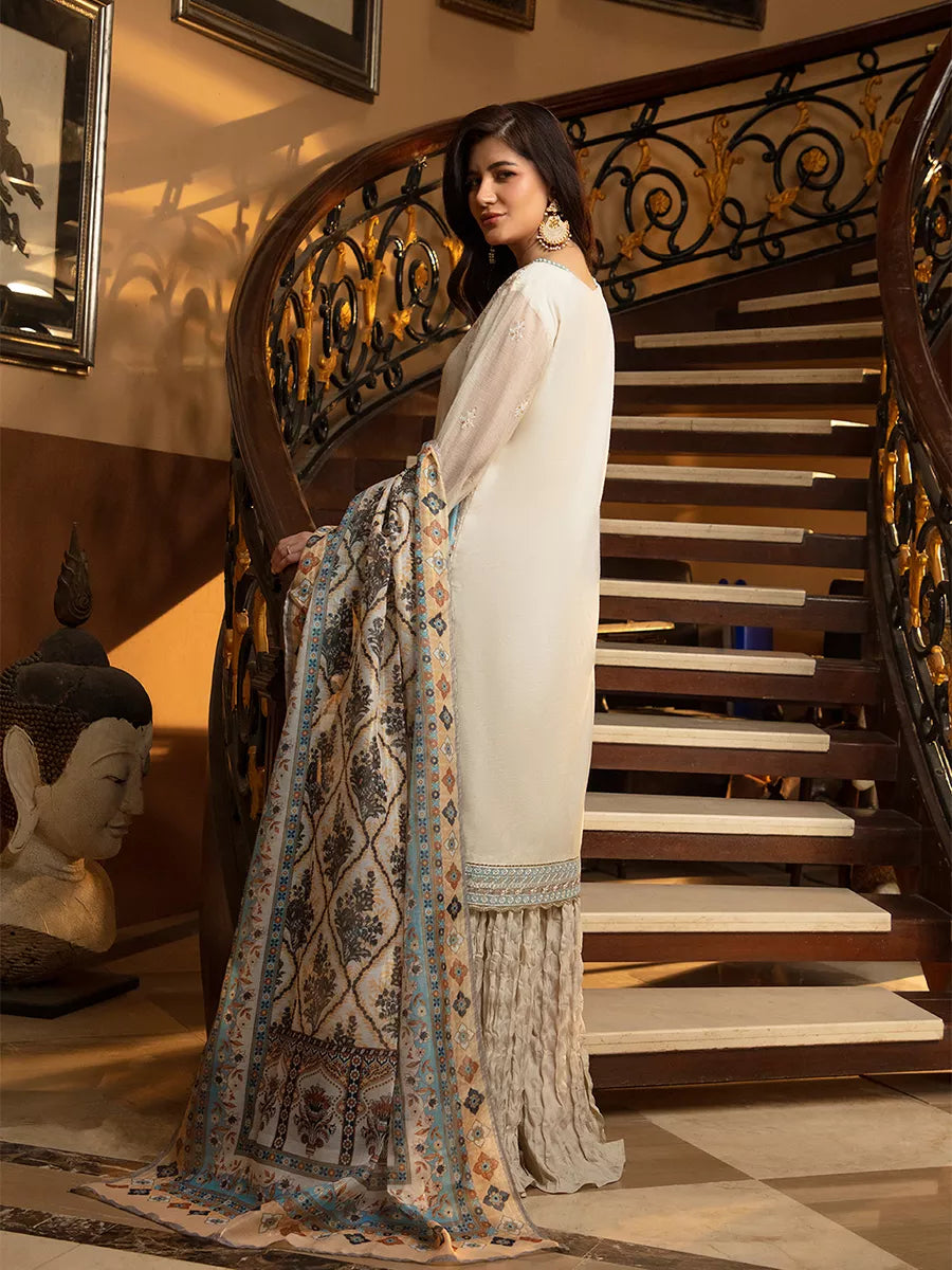 Jashn e Noor by Salitex Unstitched Embroidered 3 Piece Raw Silk SUNW7JI092 - Summer Collection