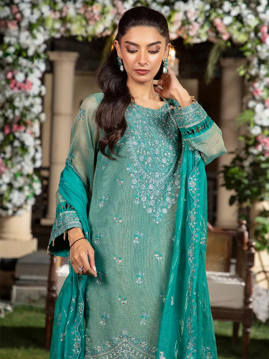 Jashn e Noor by Salitex Unstitched Embroidered 3 Piece Raw Silk SUNW7NO092 - Summer Collection