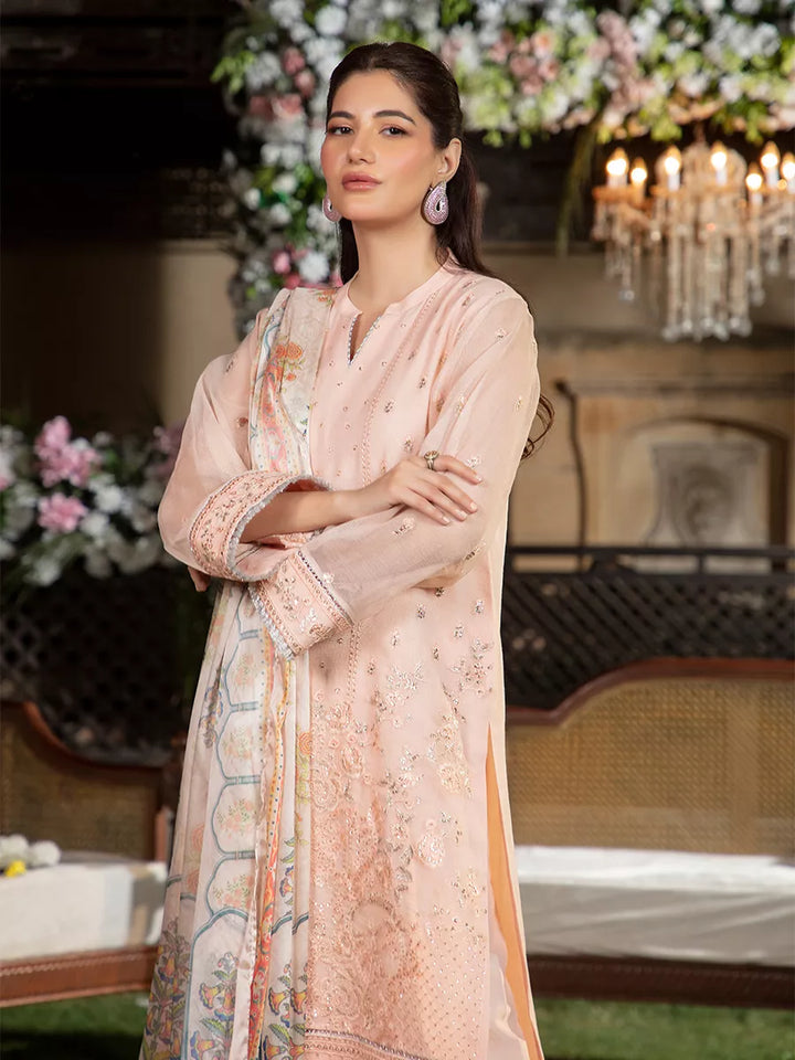 Jashn e Noor by Salitex Unstitched Embroidered 3 Piece Cotton Silk SUNW7JI084 - Summer Collection