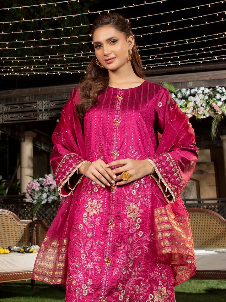 Jashn e Noor by Salitex Unstitched Embroidered 3 Piece Cotton Silk SUNW7NO079 - Summer Collection