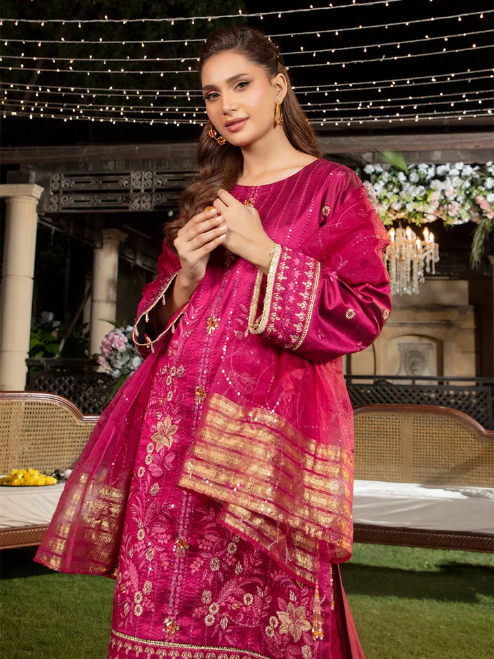 Jashn e Noor by Salitex Unstitched Embroidered 3 Piece Cotton Silk SUNW7NO079 - Summer Collection