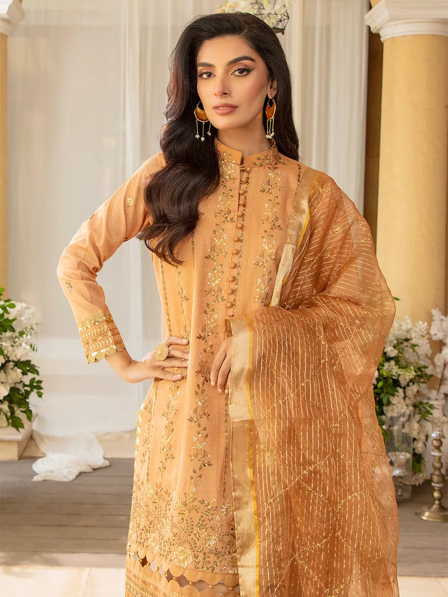 Jashn e Noor by Salitex Unstitched Embroidered 3 Piece Net SUNW7NO086 - Summer Collection