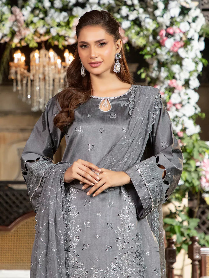 Jashn e Noor by Salitex Unstitched Embroidered 3 Piece Cotton Net SUNW7NO087 - Summer Collection