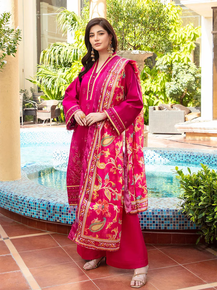 Jashn e Noor by Salitex Unstitched Embroidered 3 Piece Net SUNW7JI091 - Summer Collection