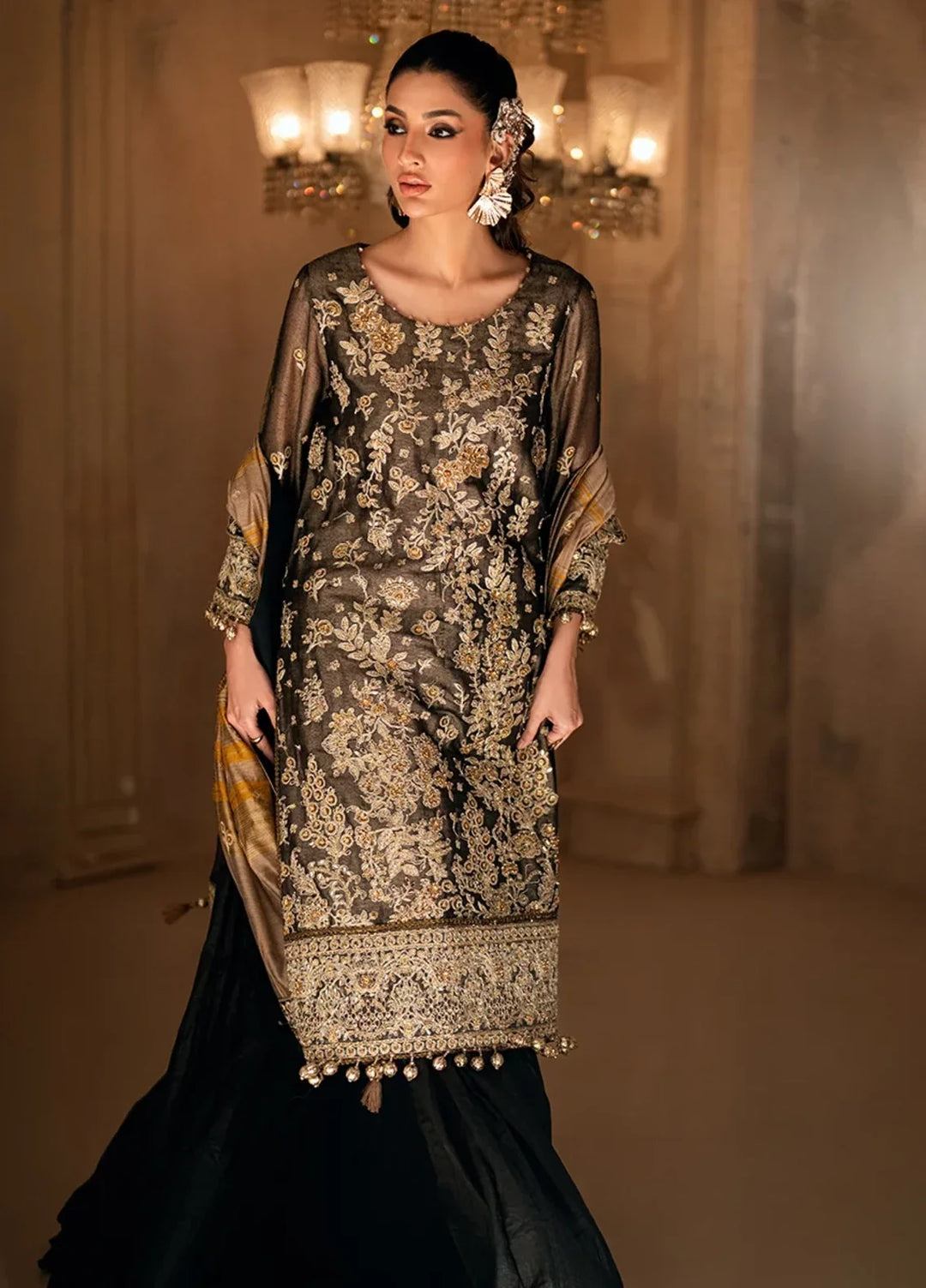 Salitex Roma Luxury Unstitched Embroidered Cotton Net 3 Piece Suit SUNW6RO002UT - Festive Collection
