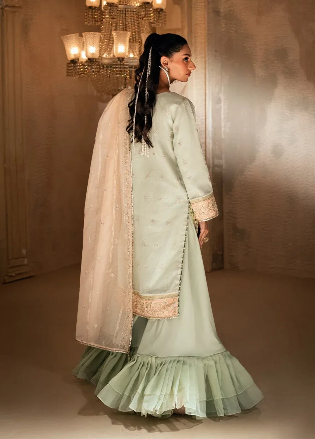 Salitex Roma Luxury Unstitched Embroidered Organza 3 Piece Suit SUNW6RO008UT - Festive Collection