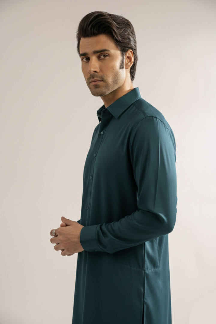 Teal green premium shalwar kameez