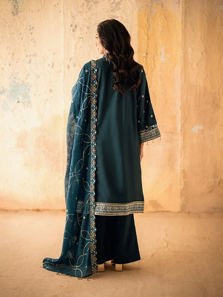 Salitex Unstitched Embroidered Khaddi Net 3 Piece Suit SUNW6JI030UT - Eid Collection