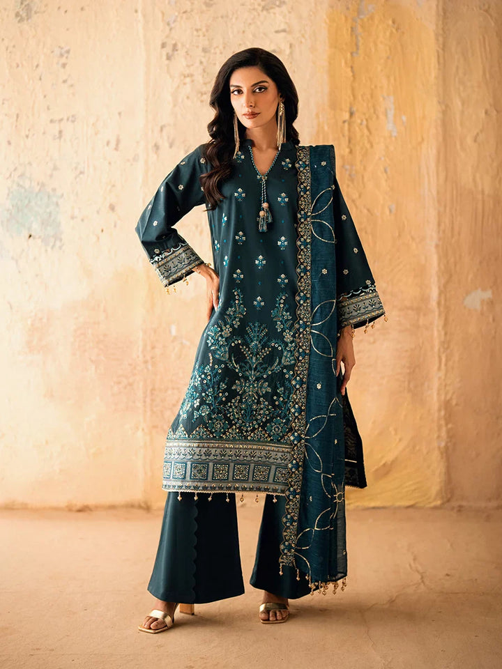 Salitex Unstitched Embroidered Khaddi Net 3 Piece Suit SUNW6JI030UT - Eid Collection