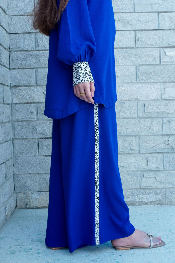 Work Essentials by Deck Up RTW Solids Georgette 2 Piece Bluest Blue - Casual Collection