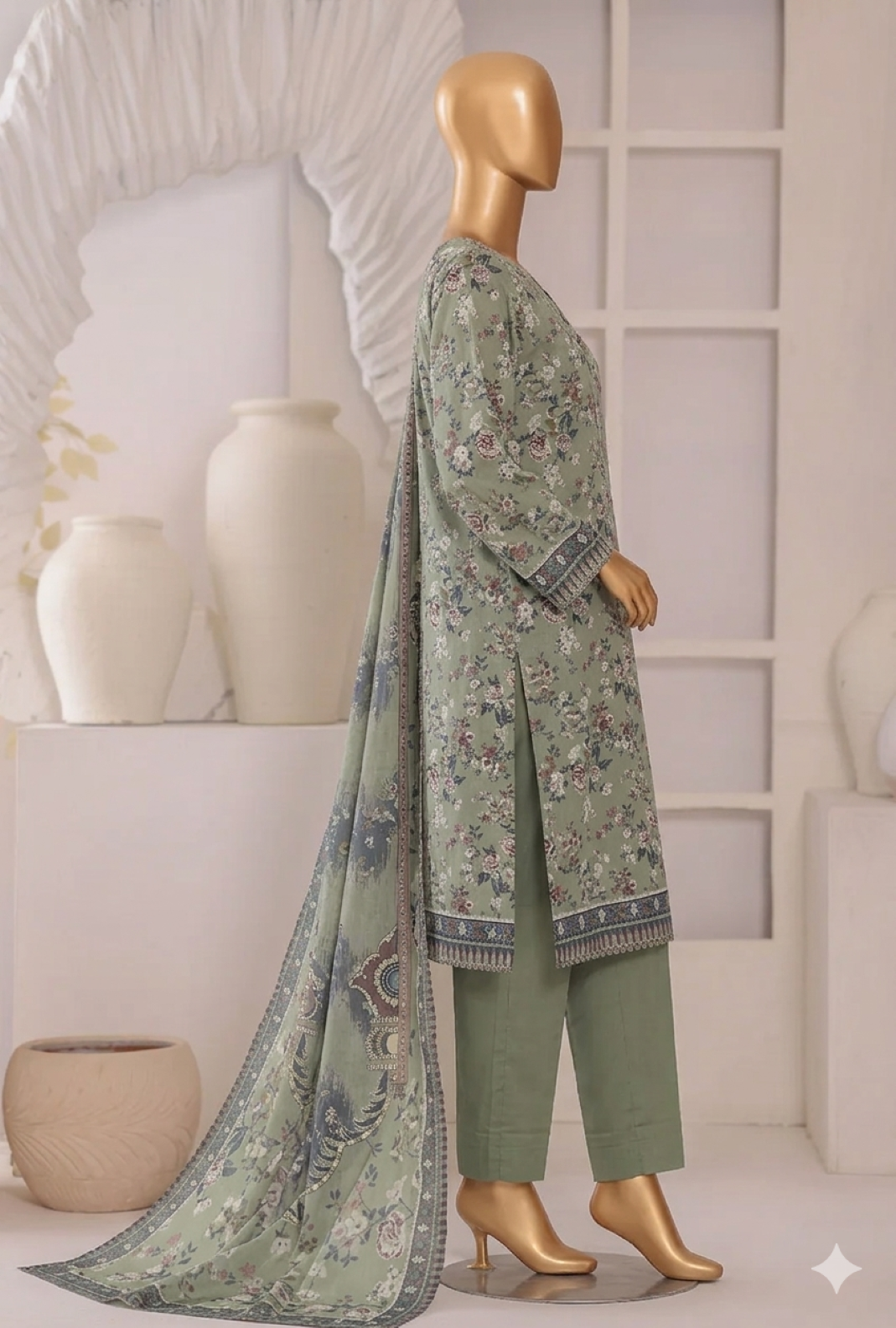 Platinum by HZ Textile Unstitched Printed Lawn 3 Piece Suit PPC-1199 - Casual Collection