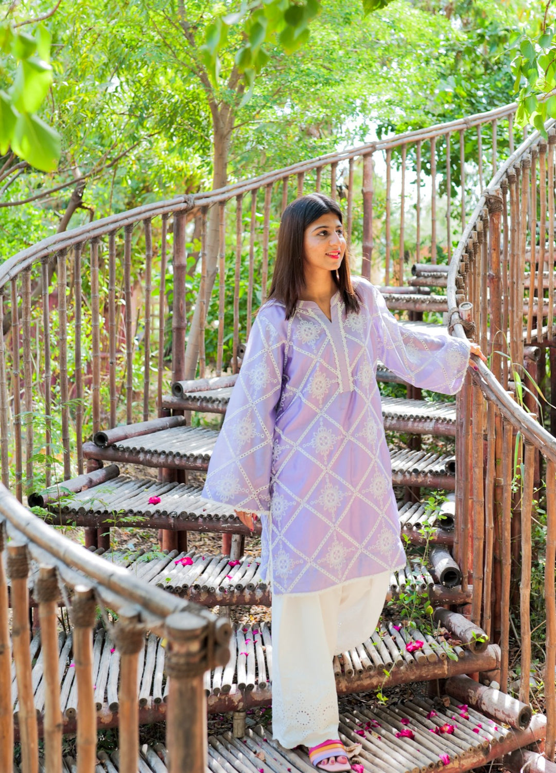 Lamha by Eman Butt RTW Embriodered Chikankari Cotton 2 Piece Badal - Summer Collection