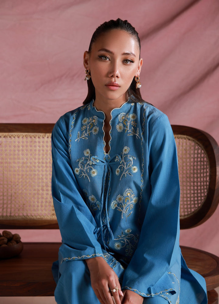Sahar Women Embroidered Lawn 2 Piece Suit Bluebell Relic - Casual Collection