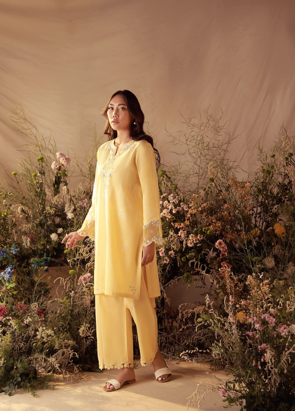 Sahar Women Embroidered Cambric 2 Piece Suit Buttercup - Casual Collection