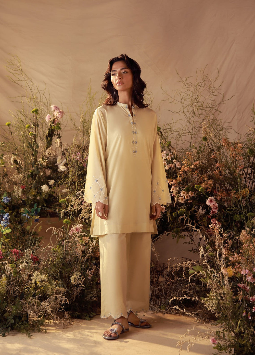 Sahar Women Embroidered Cambric 2 Piece Suit Zinnia - Casual Collection