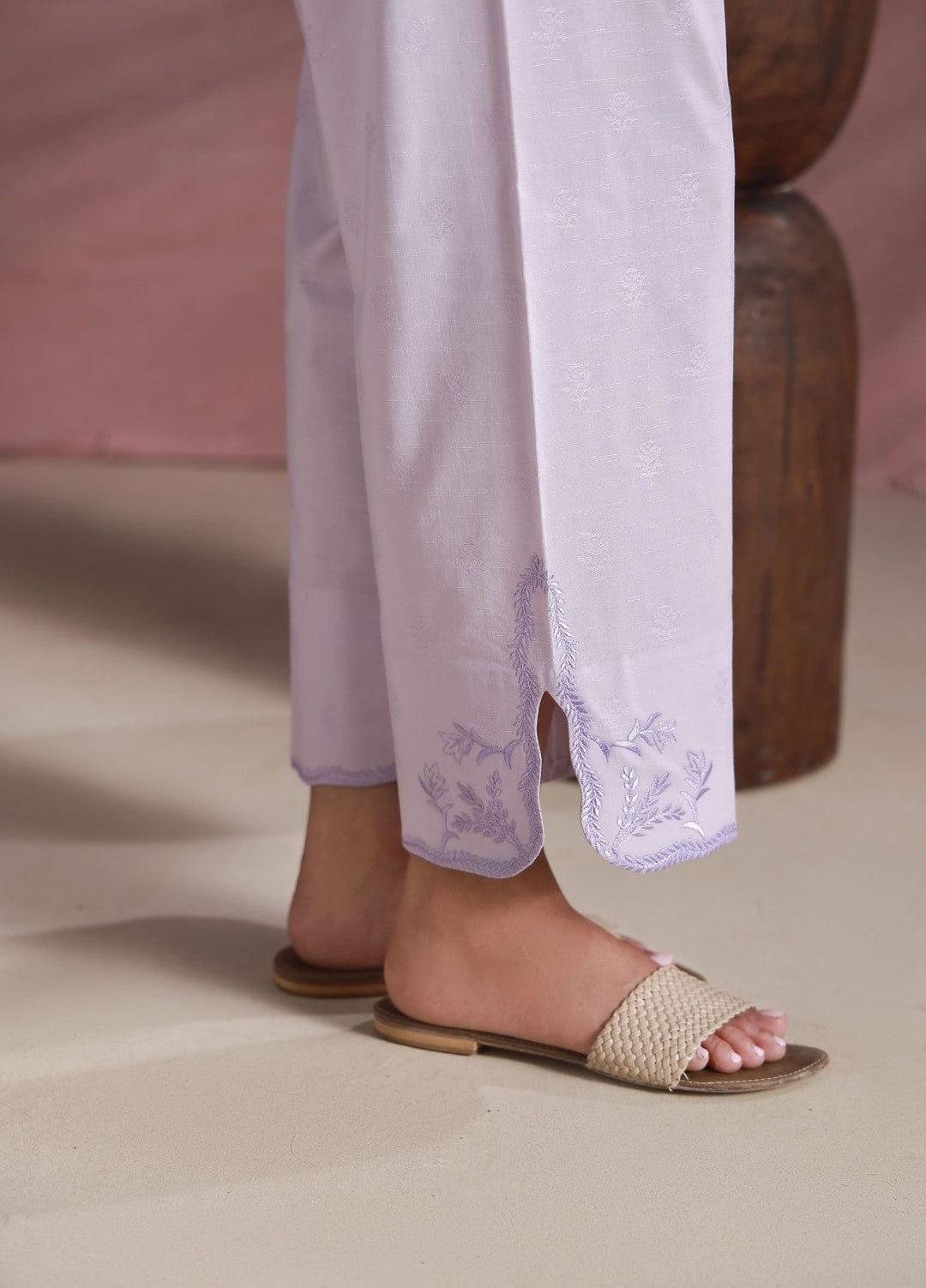Sahar Women Embroidered Dobby 2 Piece Suit Soft Pearl - Casual Collection