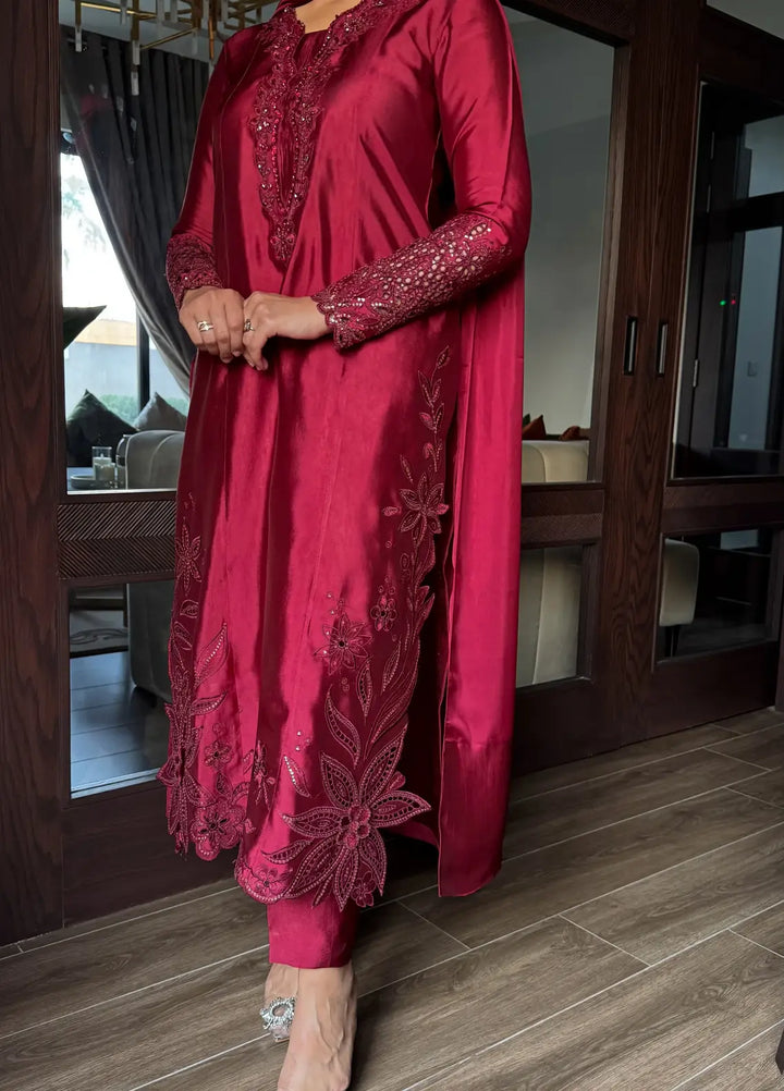 Scherezade Women RTW Embroidered Sheesha Silk 3 Piece Suit MYLA - Festive Collection