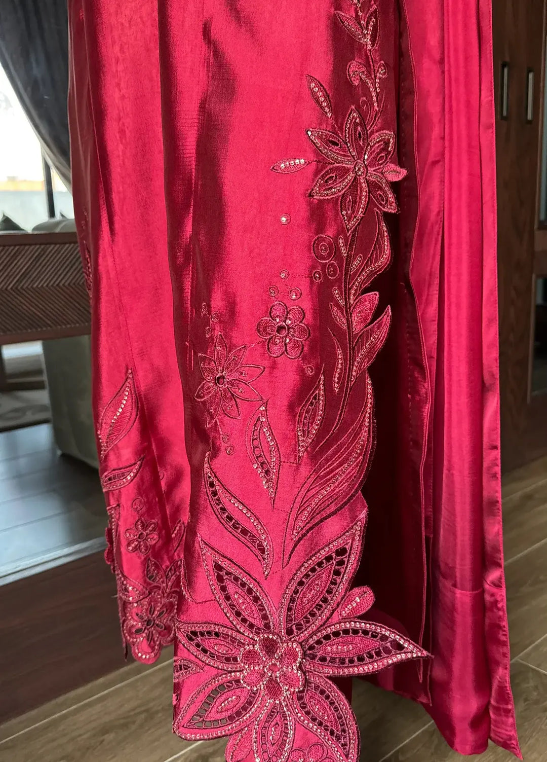 Scherezade Women RTW Embroidered Sheesha Silk 3 Piece Suit MYLA - Festive Collection