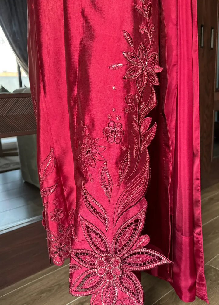 Scherezade Women RTW Embroidered Sheesha Silk 3 Piece Suit MYLA - Festive Collection