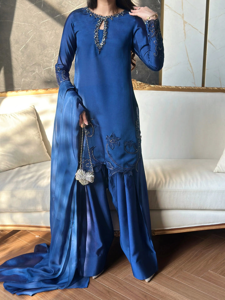 Scherezade Women RTW Embroidered Sheesha Silk 3 Piece Suit NORAH - Festive Collection