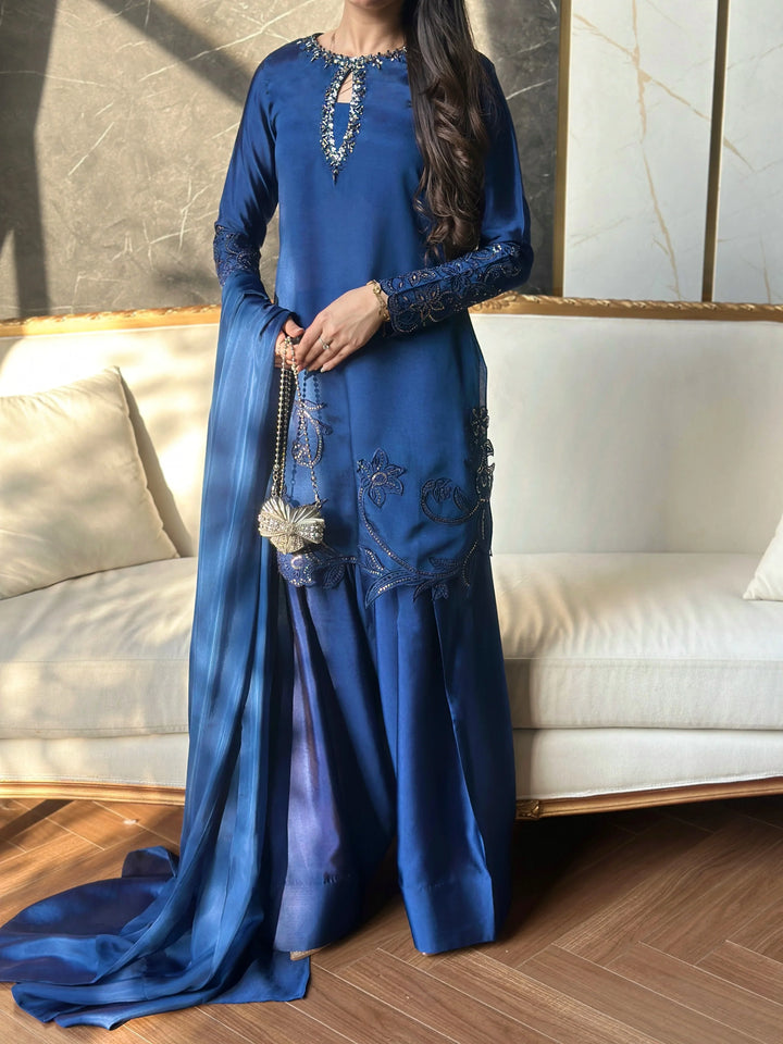 Scherezade Women RTW Embroidered Sheesha Silk 3 Piece Suit NORAH - Festive Collection