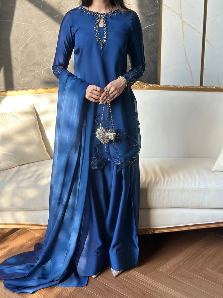 Scherezade Women RTW Embroidered Sheesha Silk 3 Piece Suit NORAH - Festive Collection