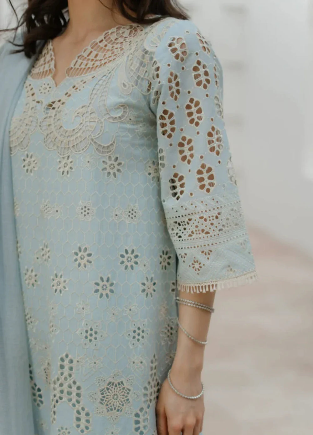 Manara by Maria RTW Embroidered Chikankari 3 Piece Suit DAFFODIL Festive Collection