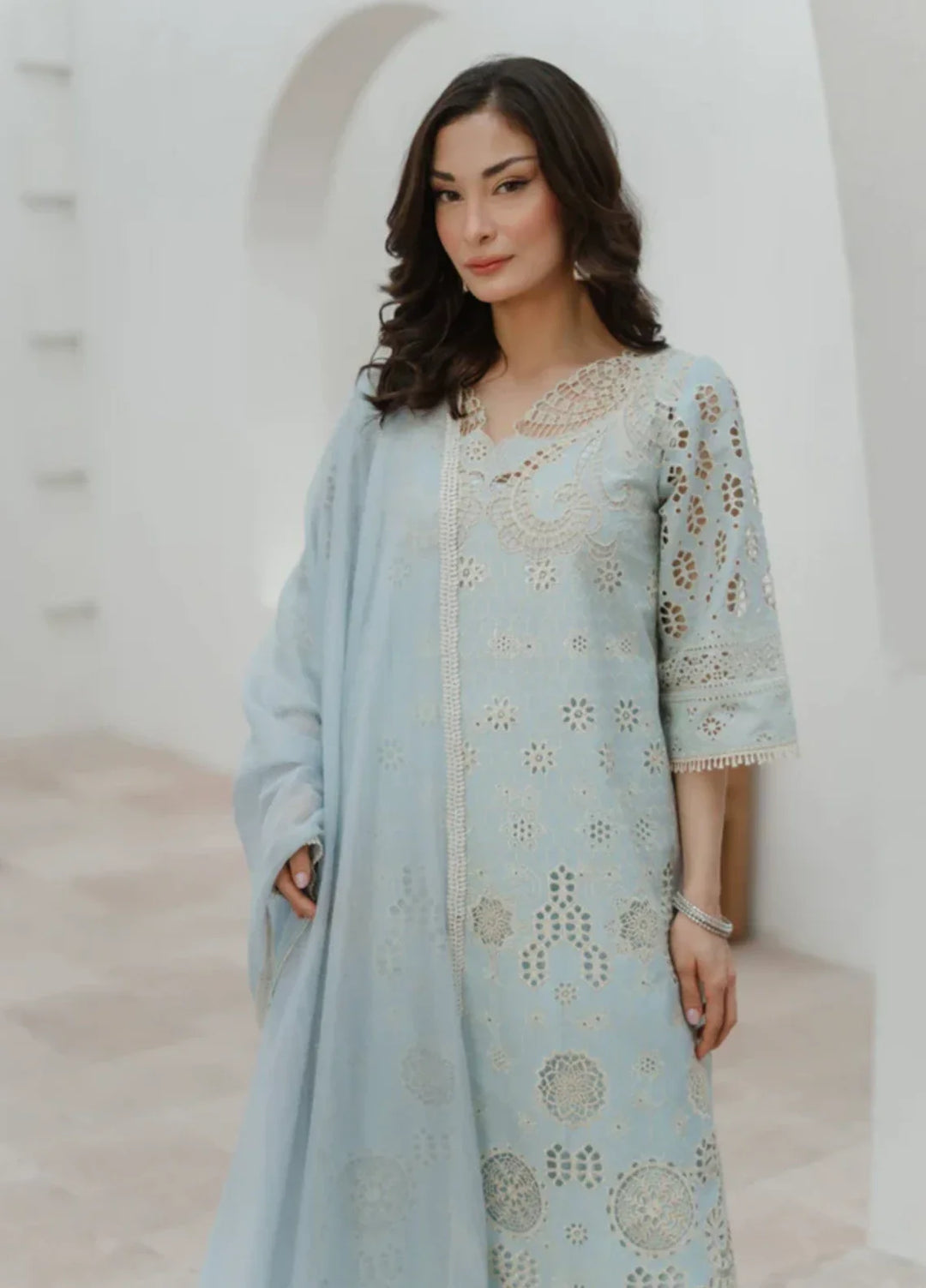 Manara by Maria RTW Embroidered Chikankari 3 Piece Suit DAFFODIL Festive Collection