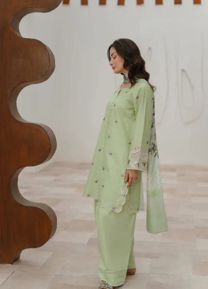 Manara by Maria RTW Embroidered Chiffon 3 Piece Suit GARDENIA Festive Collection