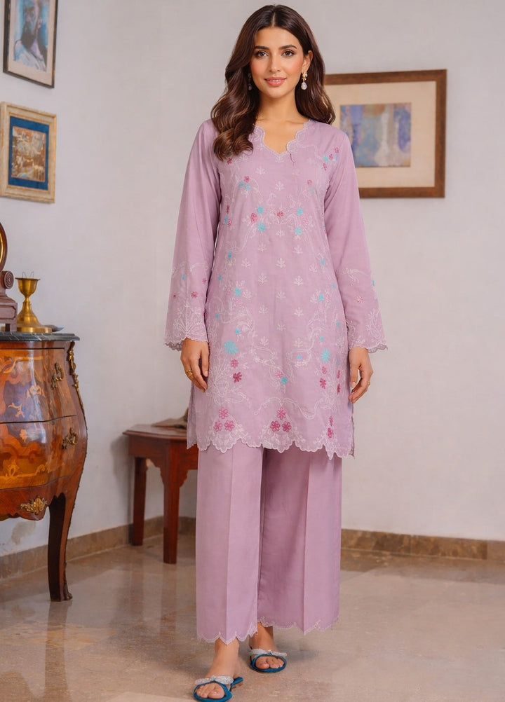 Sahar Women RTW Chikankari Embroidered Lawn 2 Piece Suit Pastel Petal - Festive Collection