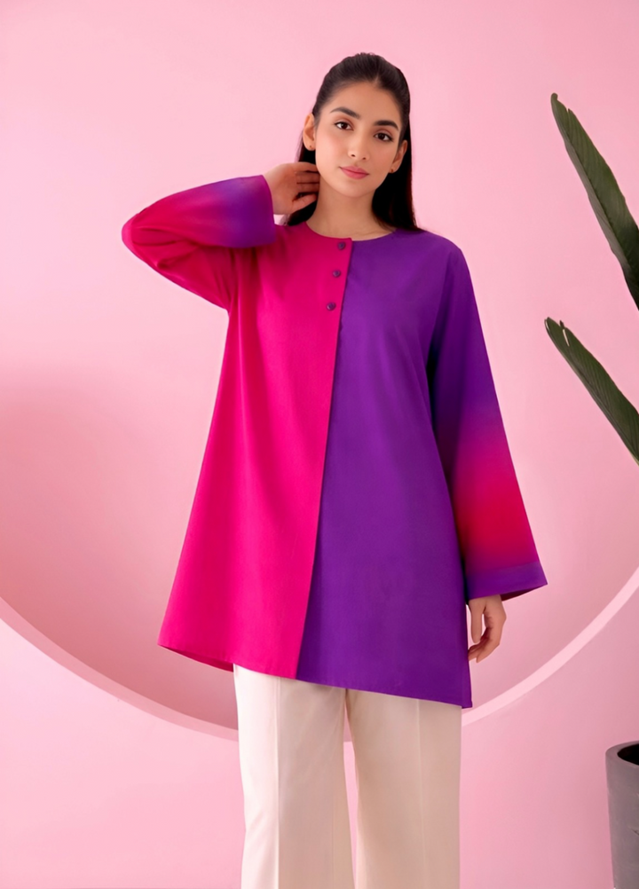 Summer Fusion by The Girl Store RTW Solids Lawn 2 Piece Suit Berry Blush - Casual Collection