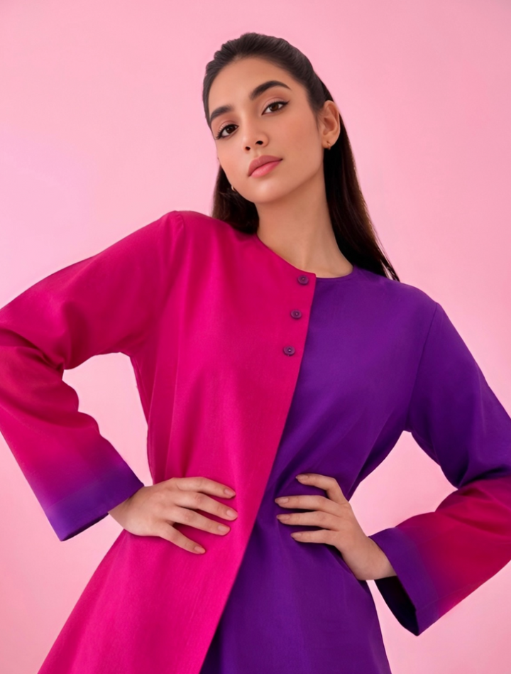 Summer Fusion by The Girl Store RTW Solids Lawn 2 Piece Suit Berry Blush - Casual Collection