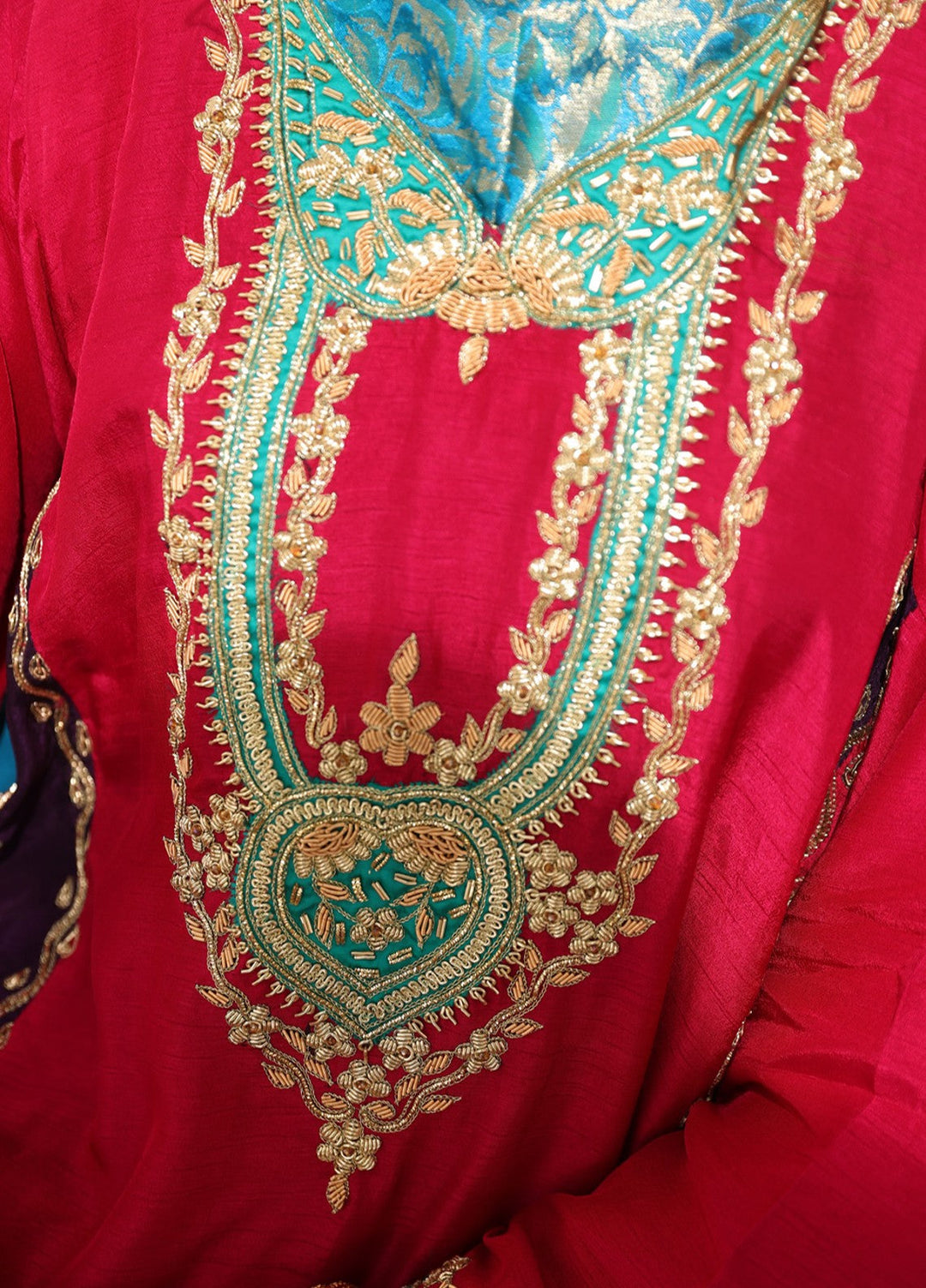 Manzilen by Ibraysha Women RTW Hand work Korean Silk 3 Piece Suit Dilkash - Festive Collection