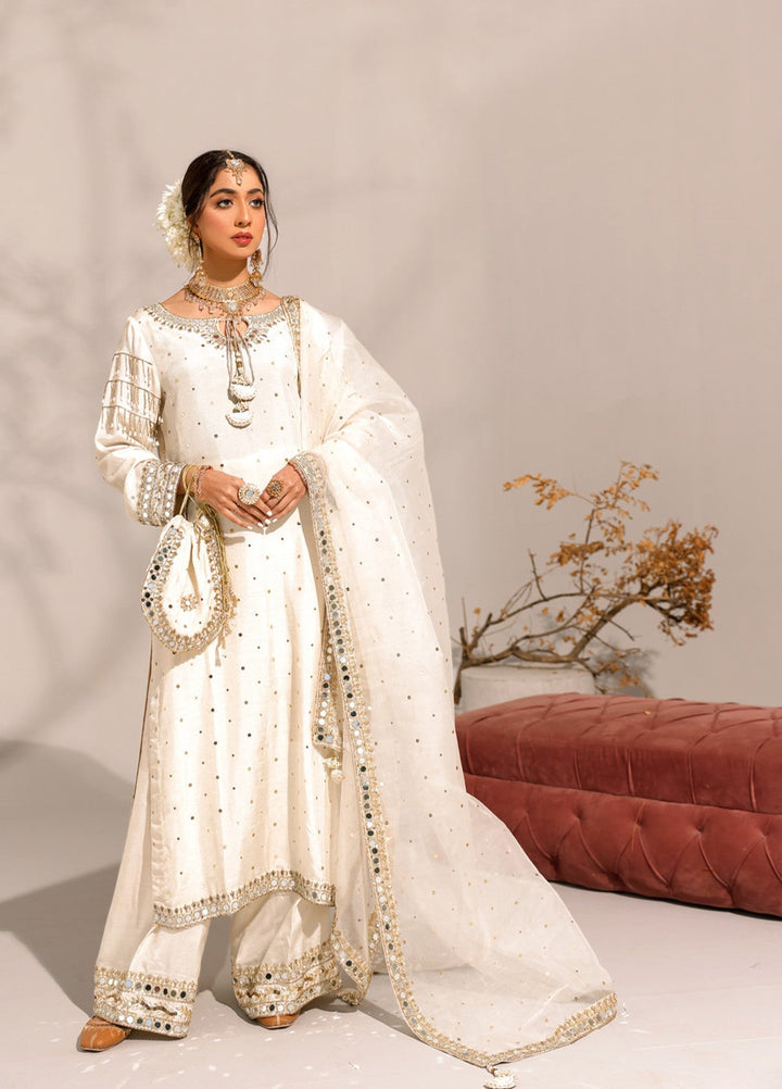 Manzilen by Ibraysha Women RTW Hand work Korean Silk 3 Piece Suit Ujala - Festive Collection