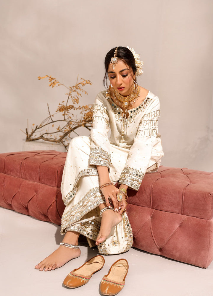 Manzilen by Ibraysha Women RTW Hand work Korean Silk 3 Piece Suit Ujala - Festive Collection